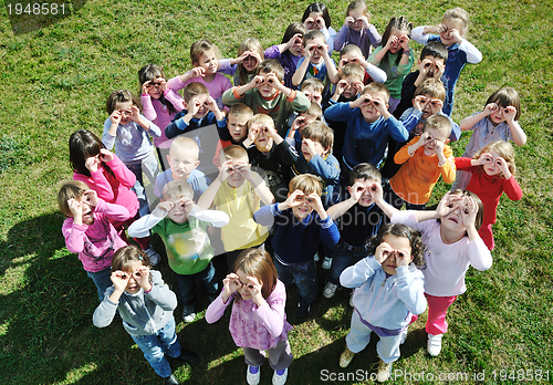 Image of preschool  kids outdoor have fun