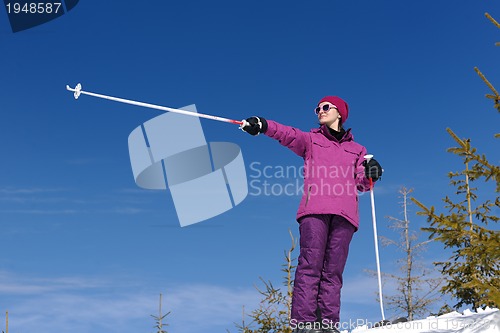 Image of winter woman ski