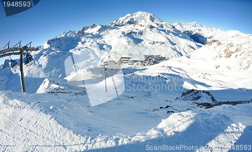 Image of High mountains under snow in the winter