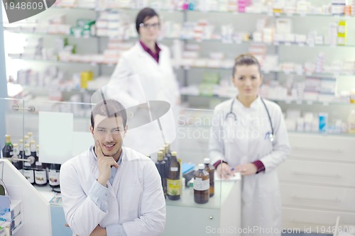 Image of pharmacy drugstore people team