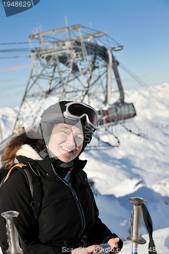 Image of people group on snow at winter season