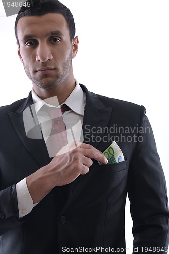 Image of Business man holding money