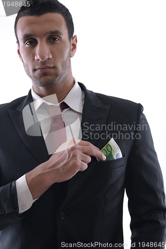 Image of Business man holding money