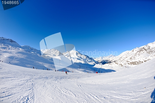 Image of High mountains under snow in the winter