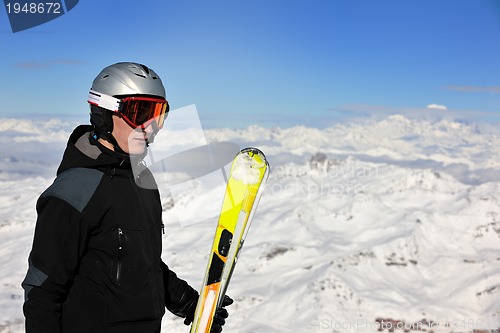 Image of people group on snow at winter season