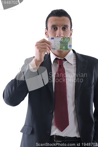 Image of Business man holding money