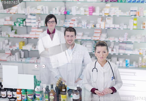 Image of pharmacy drugstore people team