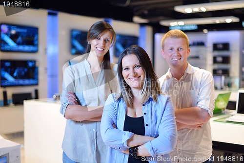 Image of people buy  in consumer electronics store