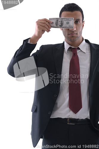 Image of Business man holding money