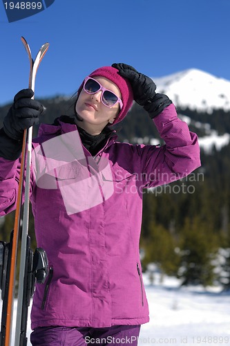 Image of winter woman ski