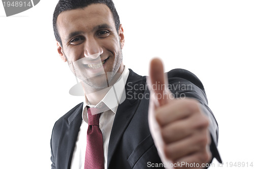 Image of Businessmen making his thumb up saying OK