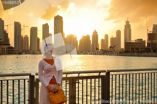 Image of happy woman shopping