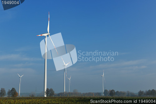 Image of wind turbine generating eco electricity