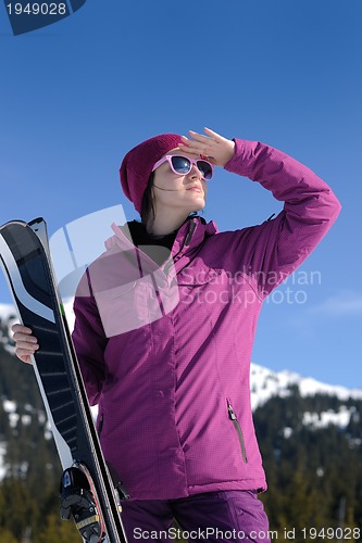 Image of winter woman ski
