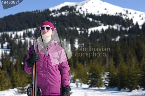 Image of winter woman ski