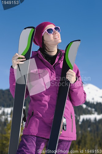 Image of winter woman ski