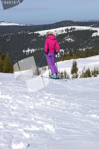 Image of winter woman ski