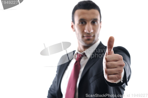 Image of Businessmen making his thumb up saying OK