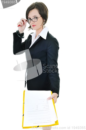 Image of business woman with papper