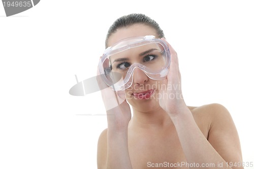 Image of woman protection glasses