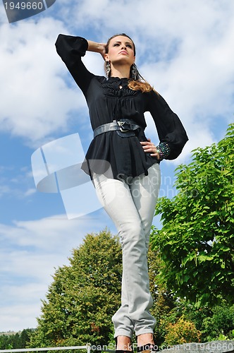 Image of happy woman fashion outdoor 