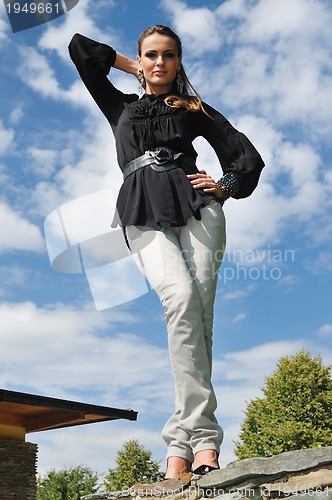 Image of happy woman fashion outdoor 