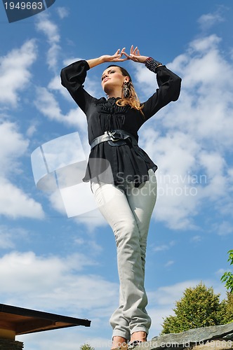 Image of happy woman fashion outdoor 