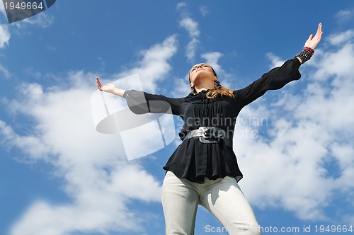Image of happy woman fashion outdoor 