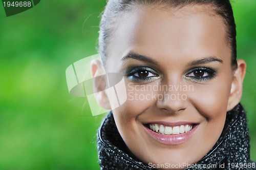 Image of happy woman fashion outdoor 