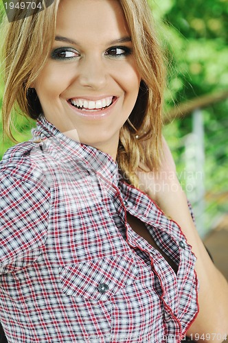 Image of happy woman fashion outdoor 
