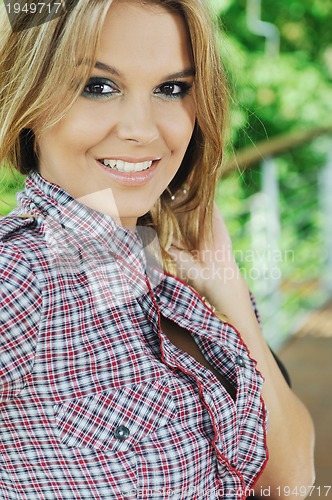 Image of happy woman fashion outdoor 