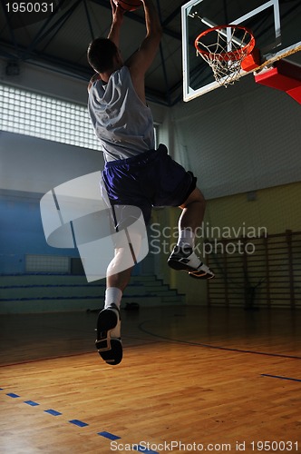 Image of basket ball game player at sport hall