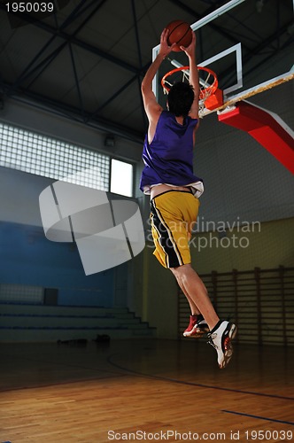 Image of basket ball game player at sport hall