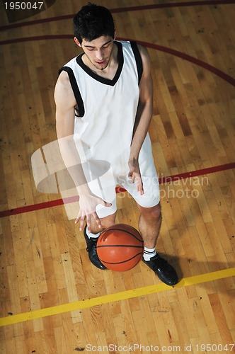 Image of basket ball game player at sport hall