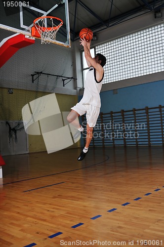 Image of basket ball game player at sport hall