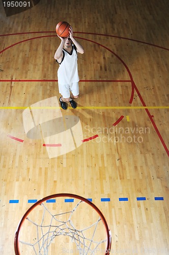 Image of basket ball game player at sport hall