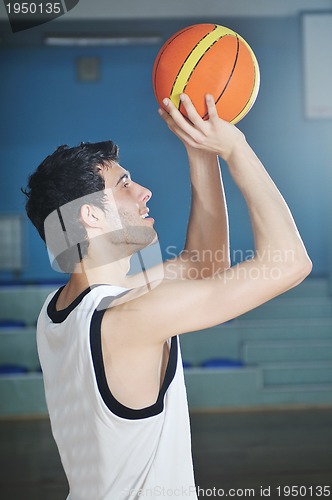Image of basket ball game player at sport hall