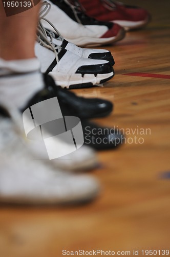 Image of basket ball game player at sport hall