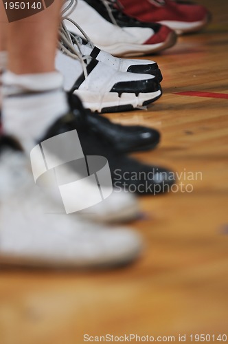 Image of basket ball game player at sport hall