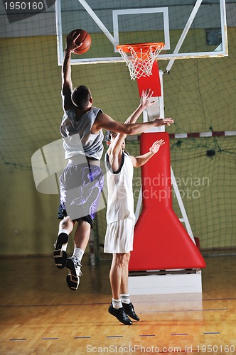Image of basket ball game player at sport hall