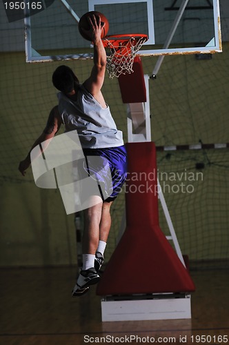 Image of basket ball game player at sport hall