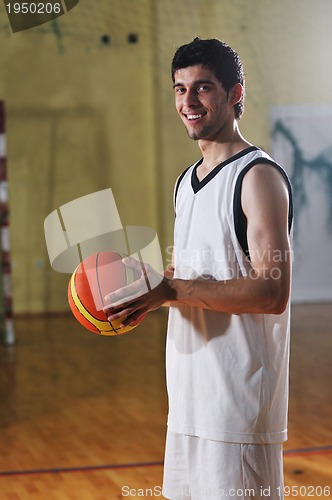 Image of basket ball game player at sport hall