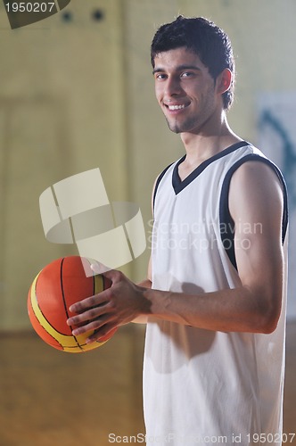 Image of basket ball game player at sport hall