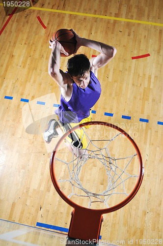 Image of basket ball game player at sport hall