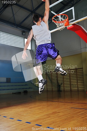 Image of basket ball game player at sport hall