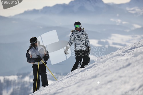 Image of couple relaxing winter seson 