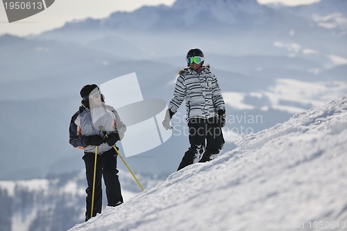 Image of couple relaxing winter seson 