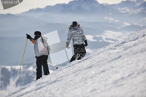 Image of couple relaxing winter seson 