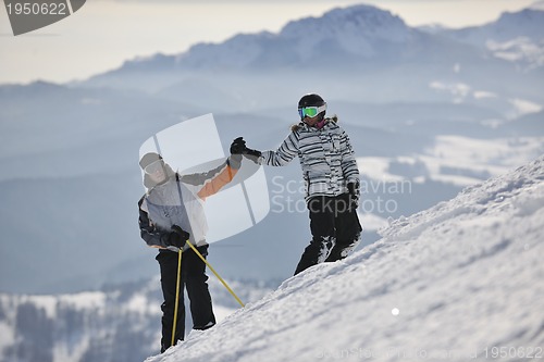 Image of couple relaxing winter seson