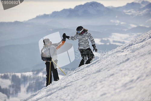Image of couple relaxing winter seson 